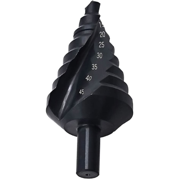 HSS Step Drill Bits 10-45mm Spiral Flute Triangular Handle Nitri