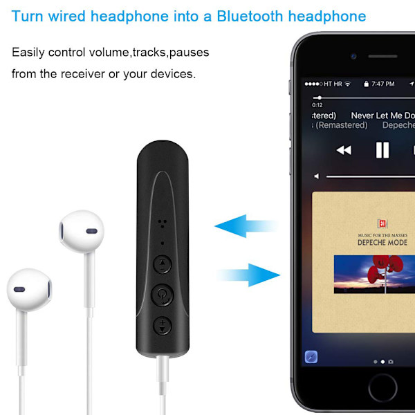Bluetooth-mottagare, Mini Bluetooth 3,5 mm AUX-adapter