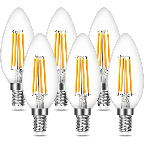 Glödlampa E14 LED-ljus 4W  LED varmvit, 470 lumen glödtrådslampa