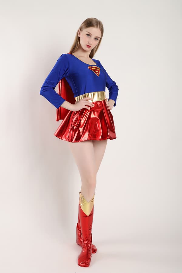 Supergirl-klänning för TV-program för kvinnor-FA- L