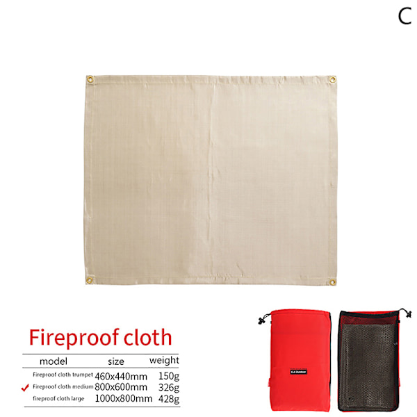 Utomhus Camping Brandsäker Duk BBQ Glasfiber Brandfilt Ins-FA6- 80x60