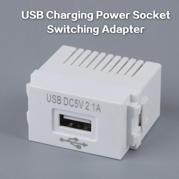 USB-strømadaptermodul 220V 5V Transformator Vægstik Hvid-FA-