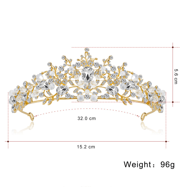 Prinsesse Tiaraer til Piger, Krystal Tiara Perle Prinsesse Krone