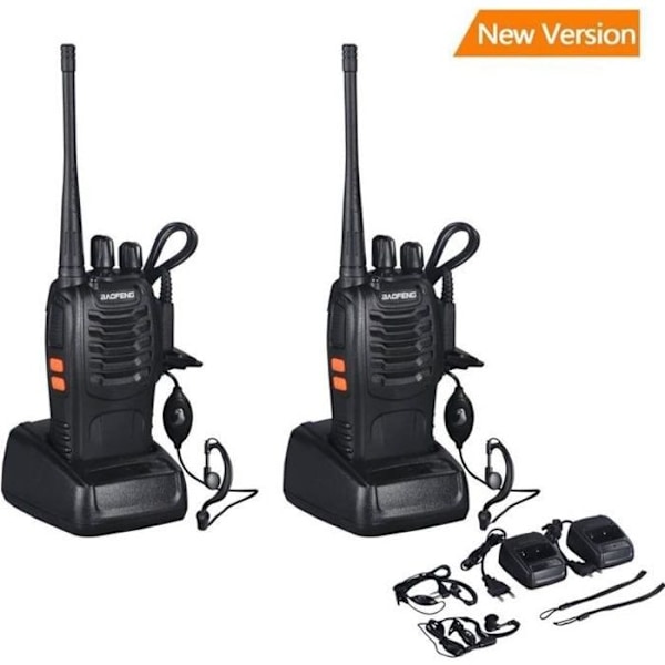 baofeng bf-888s Walkie Talkie 16CH signalband UHF 400-470 MHz Uppladdningsbar tvåvägsradio med laddare (2-pack radioapparater)