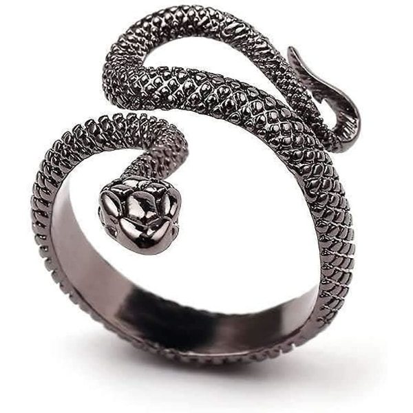 Vintage Silver Animal Open Ring, Justerbar Groda, Orm, Drake,