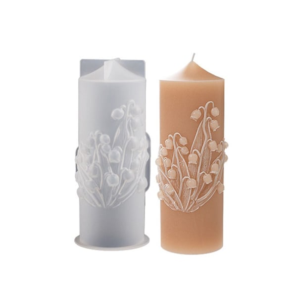 3D Lily of The Valley Cylinder Candle Form Middle