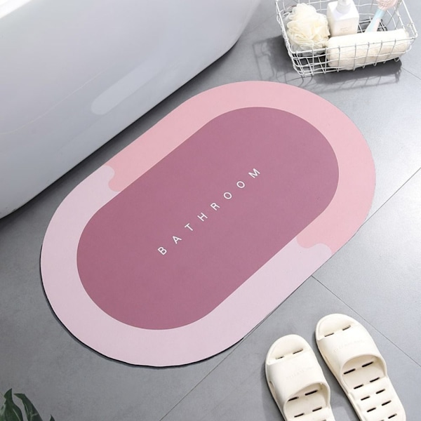 Badeværelsesmåtte Anti-Skridsikker Måtte ROSA 40X60CM Pink Pink 40x60cm
