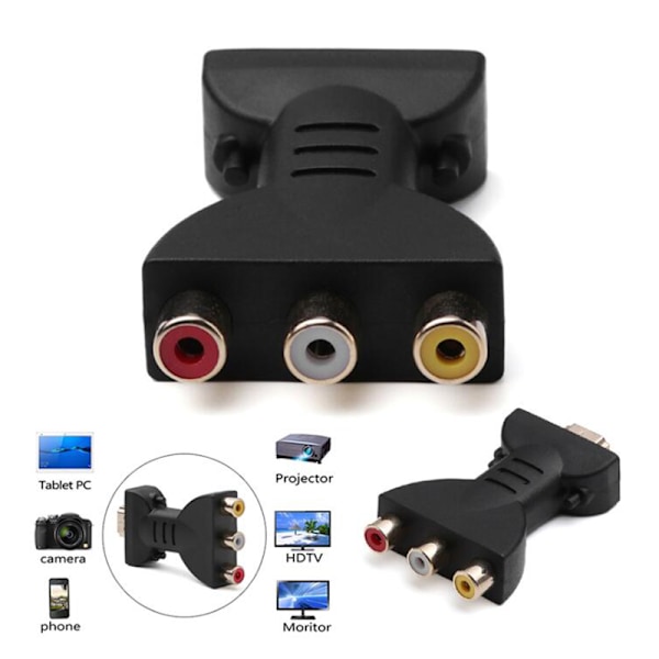 AV Digital Signal 1080p HDMI till VGA-adapter HDMI till AV RCA Vide Black