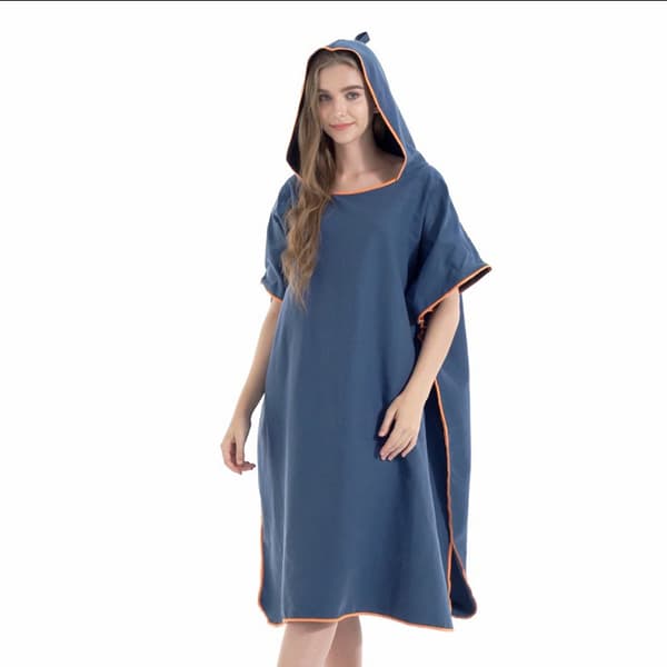 Mikrofiber skifteponcho med hætte - Hurtigtørrende, strand, surf og svømning