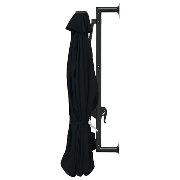 vidaXL Væghængt Parasol med Metalstang 300 cm Sort black 9750