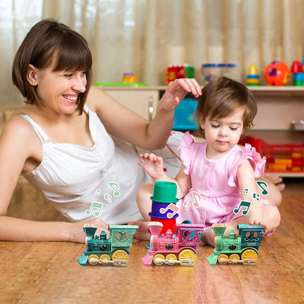 Baby Toy Trains, 360°Selvspinnende Togleker med Fantastisk 4D