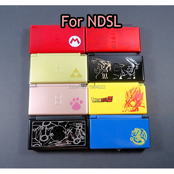 Komplett sett for ND SL Limited Edition Case Cover Erstatning for Nintend DS Lite Shell Housing med Button Kit Golden Triangle