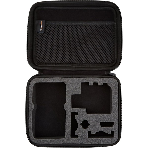 Basics - Mellemstor Actionkamera Beskyttelsesetui med indvendigt skum, bærbar og let, 22,9 x 17,8 x 6,4 cm, ensfarvet, sort D