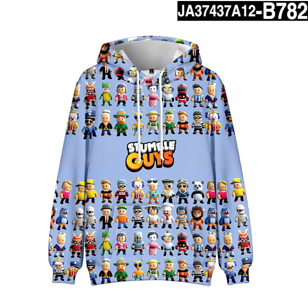 Stumble Guys 3D Print Hoodie Barnkappa Hoodie Yttertøj 12 150 12