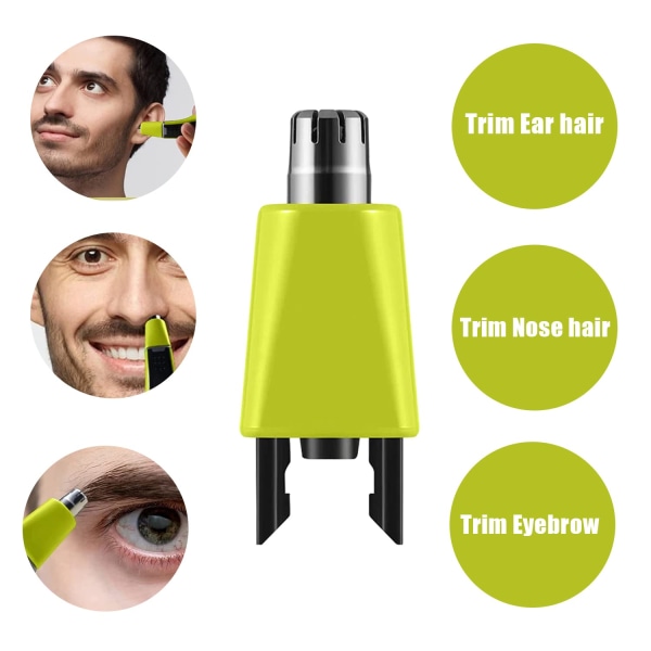 3-pak erstatningshoveder til næsehårstrimmer, ørehårstrimmer og øjenbrynshårstrimmer, kompatibel med QP2520 QP2630 QP2724 QP2834-barbermaskiner Nose Hair Trimmer Black