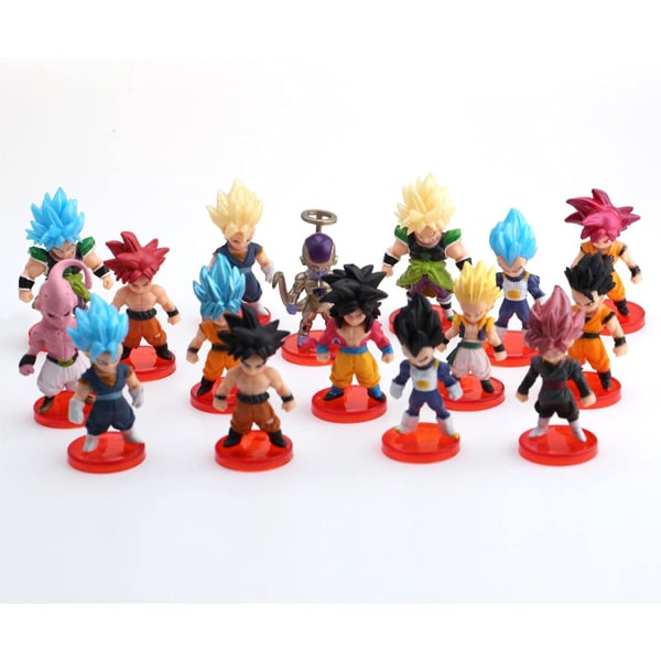 16 stk kakepynt for Dragon Ball, Dragon Ball Z temafest