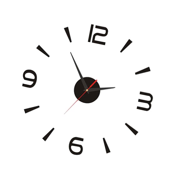 DIY Wall Clock 40cm Small Black Modern Simple European Style Silent Acrylic Frameless DIY 3D Wall Clock-FA-
