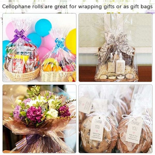 Klar cellofanrulle, transparent presentpapper, florist, transparent papper