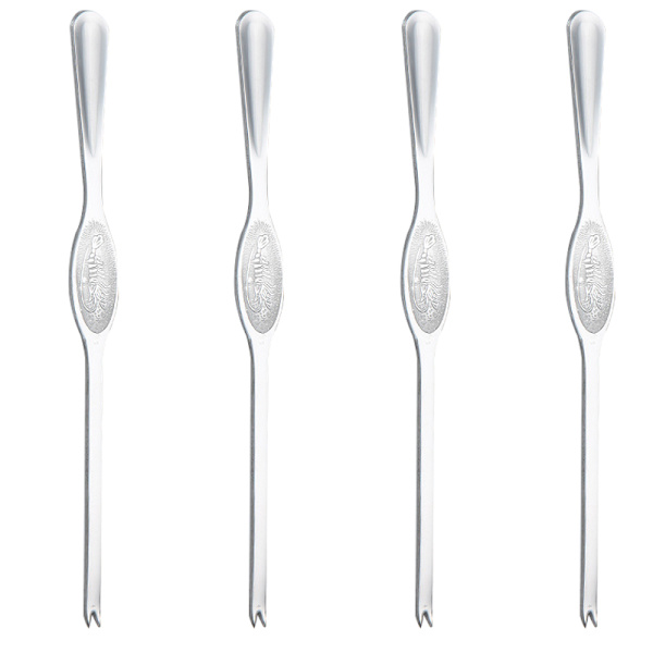 Krabbeg gaffel i rustfritt stål 4 stk Krabbe Spiseverktøy Krabbe Klo Krabbenål Husholdningsfisk og skalldyr Skrellet hårete krabbe Tilbehør B Large 15cm Silver