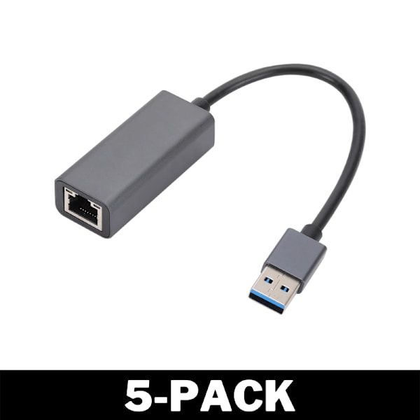 100 Mbps USB-Ethernet-sovitin Musta - Monipakkaus 5-Pack