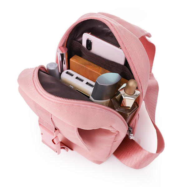 1. klasses klassisk enfarvet vandtæt skolepose mode casual crossbody skuldertaske (sort)