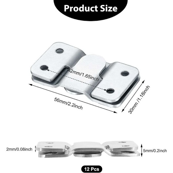 Indbyggede beslag, Sengegavl Vægbeslag Z-Lock Clip Krog Hardware til møbelfastgørelse, Spejlram