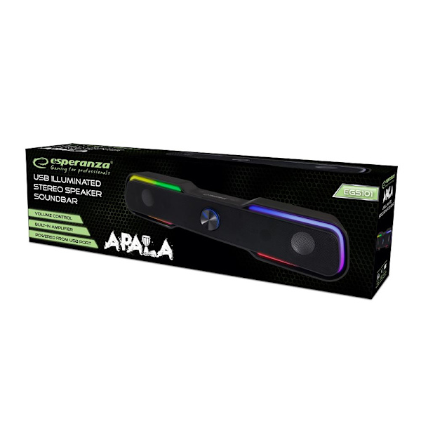 USB-ljudfält / högtalare med RGB LED-belysning EGS101 black 800