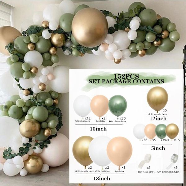 Sæt Konfettiballon 152st 152pcs