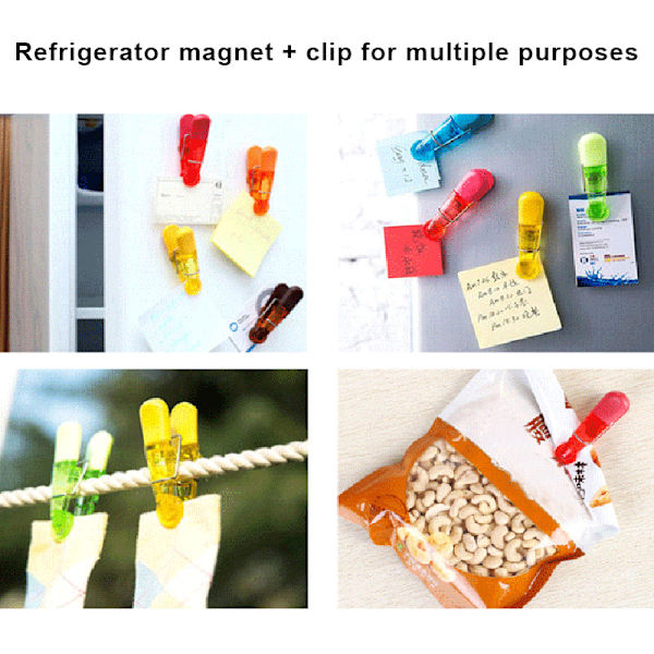Magneettiset pidikkeet metallijousella Jääkaappi Pakastin Pussi Resepti Paperiliittimet default