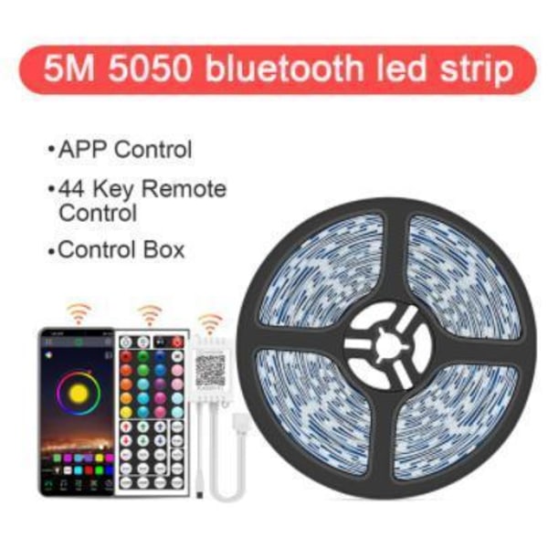 5M - 44-tasters Bluetooth LED-stribe - APP-styring MultiC multicolor 5m smd5050 bluetooth led strip 18LED