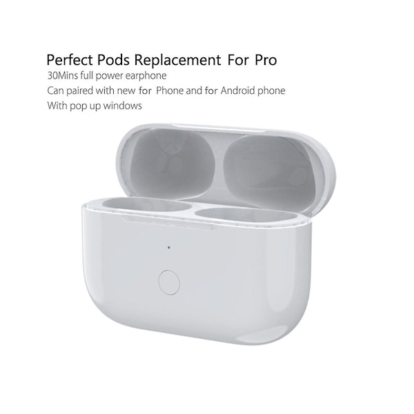 Airpod Pro:n langattoman latauskotelon korvaava kotelo, 660 mAh, latauskotelo, joka tukee langatonta latausta (FMY) White