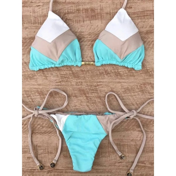 2023 Sexig Bikini Flerfärgad Baddräkt Dam Badkläder Push Up Ribbad Bikini Set Brasiliansk Baddräkt Beach Wear Badar Biquini meihon pin meihon pin L