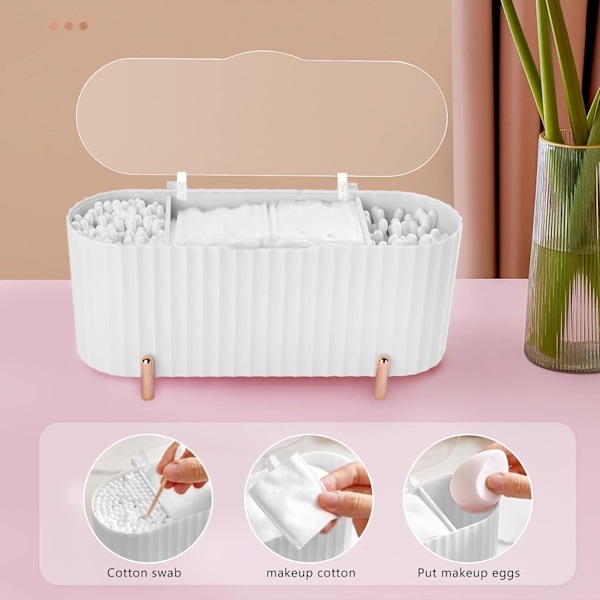 Makeup-organisator Opbevaringsbeholder Holder Organisator Makeup-opbevaring Organizer til vatrondeller Vatpinde