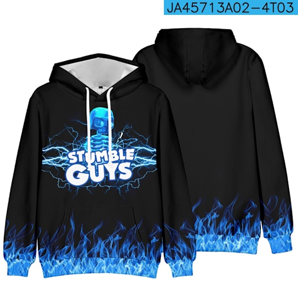 Stumble Guys 3D-tryckt Hoodie Barnkappa Hoodie Ytterkläder 17 150 17