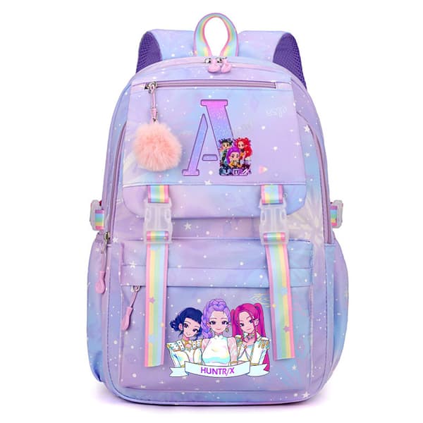 KPop Demon Hunters Backpack with Printed Letter, Casual Large Capacity Backpack A-FA- A 44*30*22cm