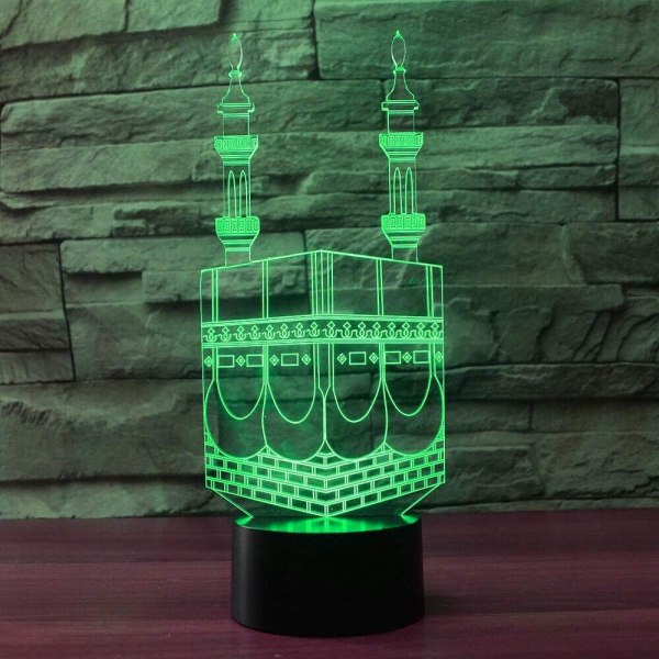 3D-moské muslimsk nattljusdriven fjärrkontroll Touch Sw