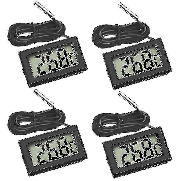 4-pack digital LCD-termometer med extern sensor för kylskåp, frys, akvarium -FA-