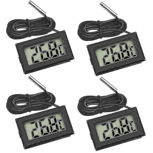 4-pak digitalt LCD-termometer med ekstern sensor til køleskab, fryser, akvarium-FA-