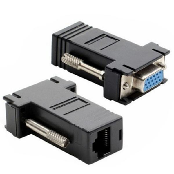 VGA til RJ45 Adapter Nettverksforlengelseskabel Forlengelseskontakt Adapter Koble til hoveddatamaskinen eller forskjellige skjermer default