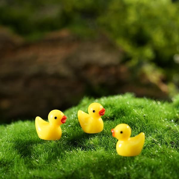 100 stk. Mini-ænder, små harpiks-ænder miniaturefigurer små Pla-FA-