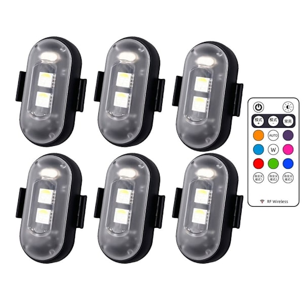 8 väriä LED-stroboskooppivalo lentokonevalo 6PCS 6PCS-WELLNGS 6Pcs