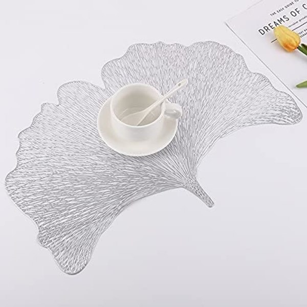 4-pakkaus Ginkgo-lehden koristeelliset PVC-paikkamatot