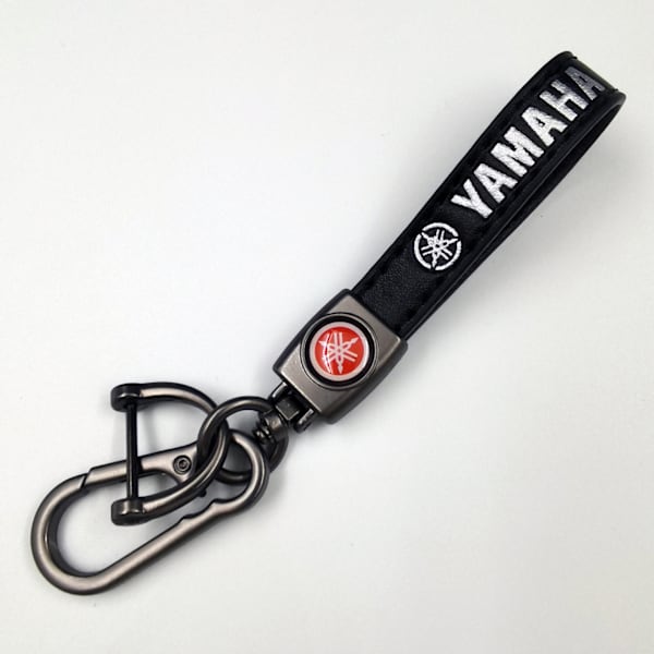 Personlig metallogo - Læder nøglering til mænd Yamah Yamah Yamaha Gunmetal Hardware