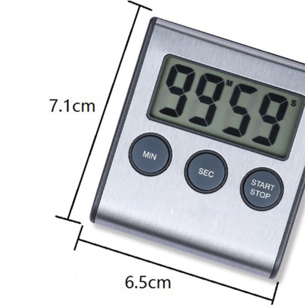 Köktimer med stor LCD-display, digital kökstimer för