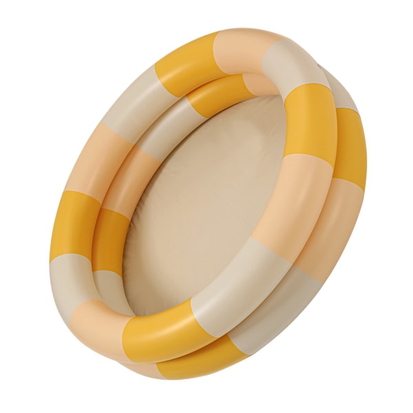 Uppblåsbar Pool Baby Retro Blow Up Pool Familj Söt stil Förtjockad vattenpool Gul Stripe