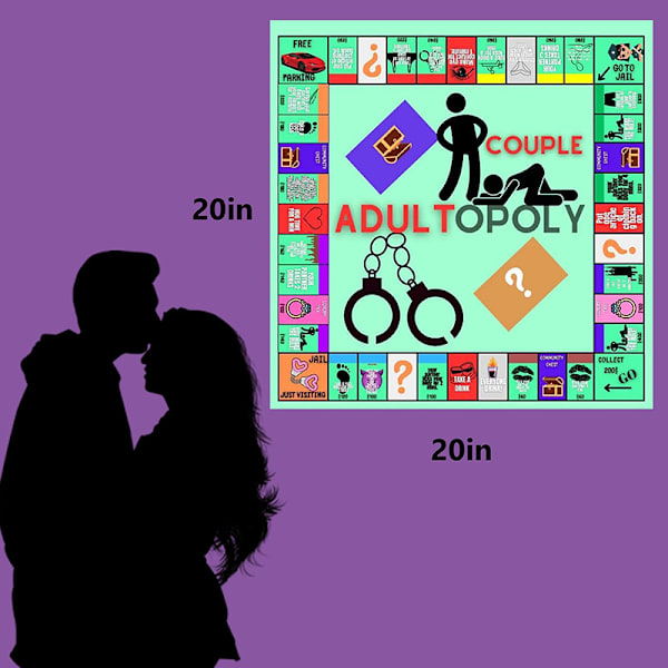 Adultopoly Brætspil til Par - Adultopoly Datespil - Sjov Indendørs A