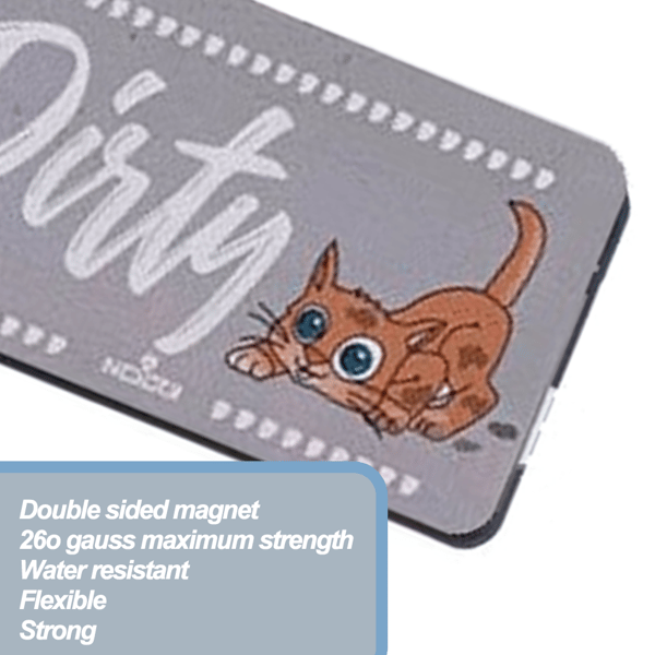 Ren smutsig diskmaskinsmagnet, vändbar diskmaskinsskylt