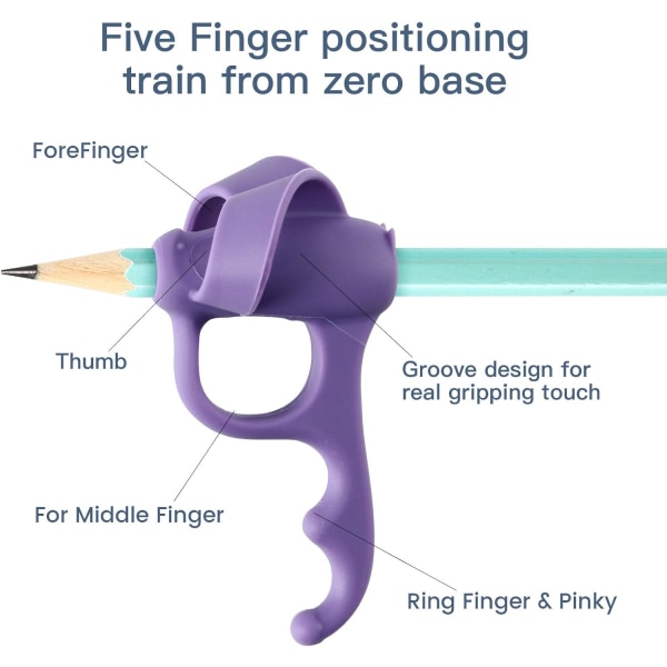 4 stk. ergonomisk 5-fingers blyant for barn