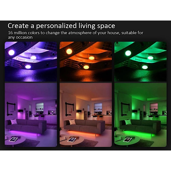 6M - 44-knappars musik-LED-remsa - APP-kontroll - Musikkontrollbox MultiColo multicolor 6m 44key music led strip 30led/m