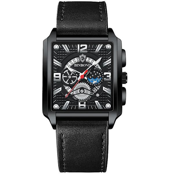 Ny Sport Watch Top Mærke Luksus Rose Guld Watch i rustfrit stål Herre Mode Vandtæt Armbåndsur Relogio Masculino Leather Black